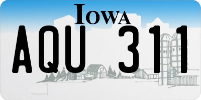 IA license plate AQU311