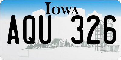 IA license plate AQU326