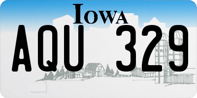 IA license plate AQU329