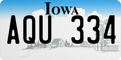 IA license plate AQU334