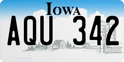 IA license plate AQU342