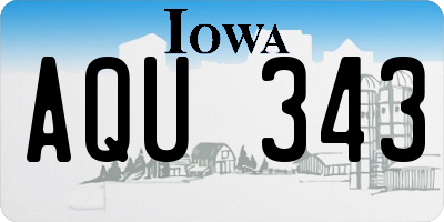 IA license plate AQU343