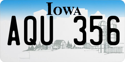 IA license plate AQU356