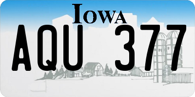 IA license plate AQU377