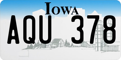 IA license plate AQU378