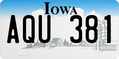 IA license plate AQU381