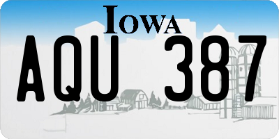 IA license plate AQU387