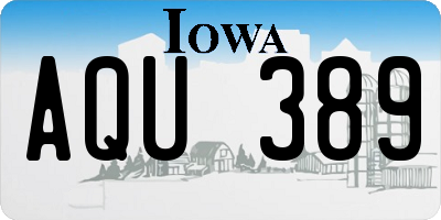 IA license plate AQU389