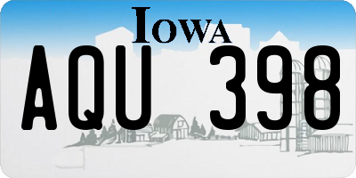 IA license plate AQU398