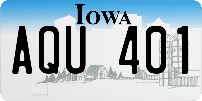 IA license plate AQU401