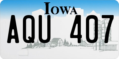IA license plate AQU407