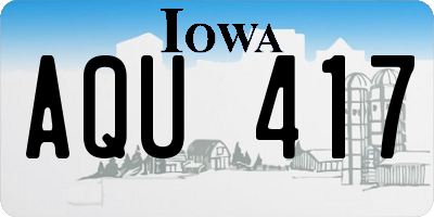 IA license plate AQU417