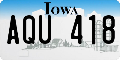 IA license plate AQU418