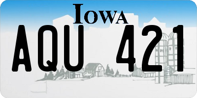 IA license plate AQU421