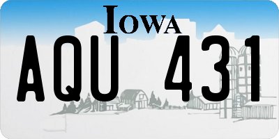IA license plate AQU431