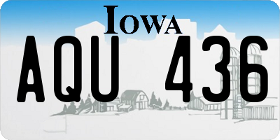 IA license plate AQU436