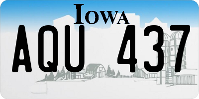 IA license plate AQU437