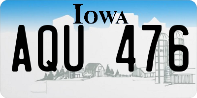 IA license plate AQU476
