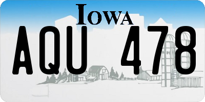 IA license plate AQU478