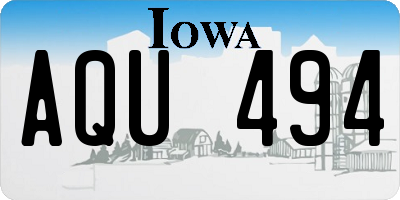 IA license plate AQU494
