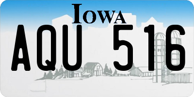 IA license plate AQU516