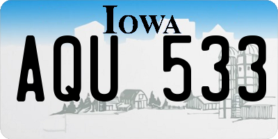 IA license plate AQU533