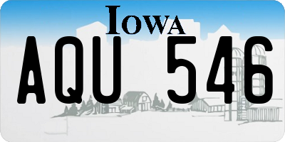 IA license plate AQU546