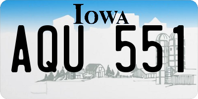 IA license plate AQU551