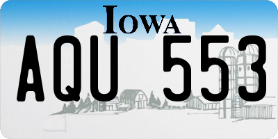 IA license plate AQU553