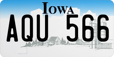 IA license plate AQU566