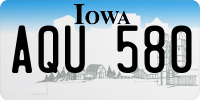 IA license plate AQU580