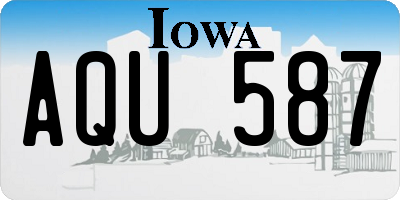 IA license plate AQU587