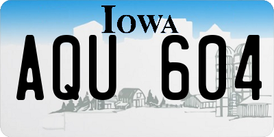 IA license plate AQU604