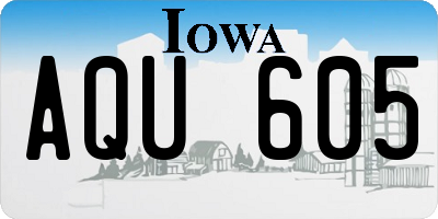 IA license plate AQU605