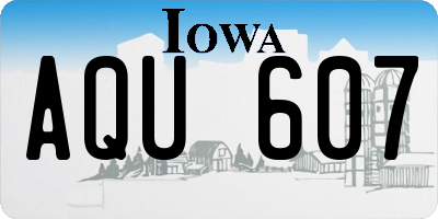 IA license plate AQU607