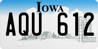 IA license plate AQU612