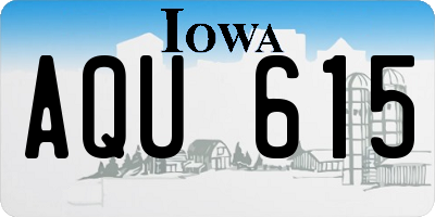 IA license plate AQU615