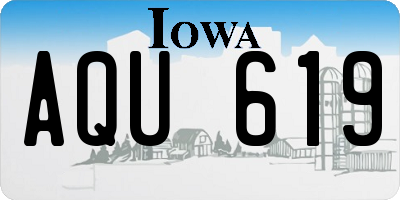 IA license plate AQU619
