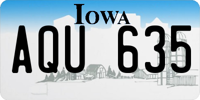 IA license plate AQU635