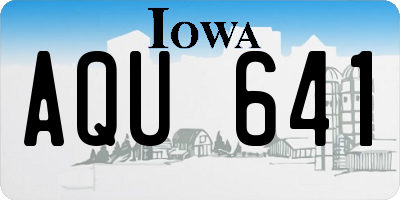 IA license plate AQU641