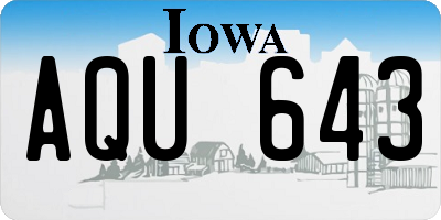 IA license plate AQU643