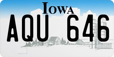 IA license plate AQU646