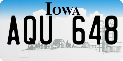 IA license plate AQU648