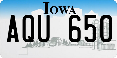IA license plate AQU650