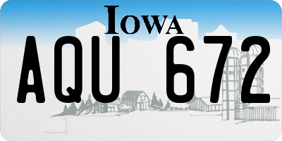 IA license plate AQU672