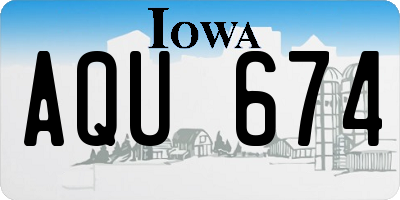 IA license plate AQU674