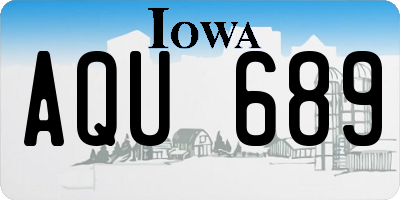 IA license plate AQU689