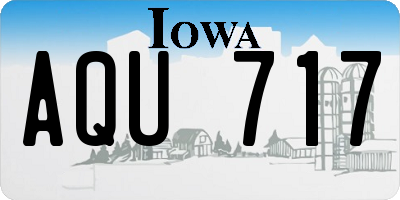 IA license plate AQU717
