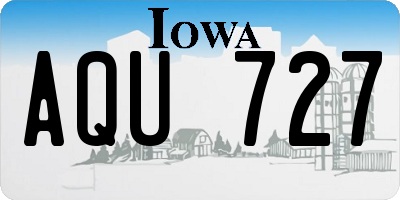 IA license plate AQU727