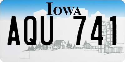 IA license plate AQU741